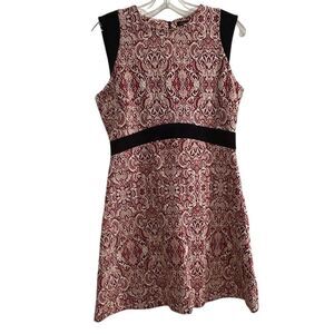 Zara Women's M Red Paisley Knee Length Sleeveless Party Dress